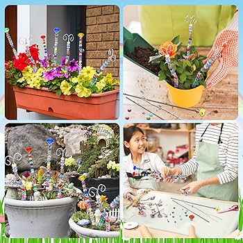 Silipull 227 Pcs 14 Inch Garden Stakes Decorative DIY Wand